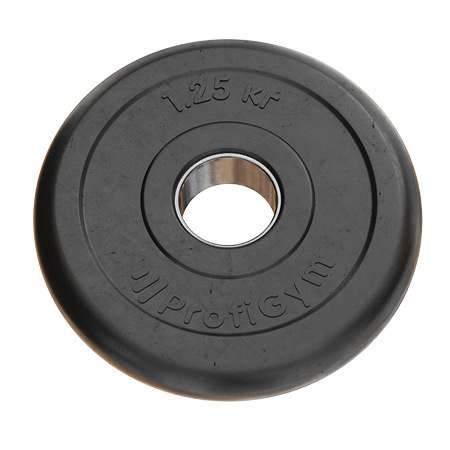 Тренировочный диск Profigym 1,25 кг - 31 мм черный